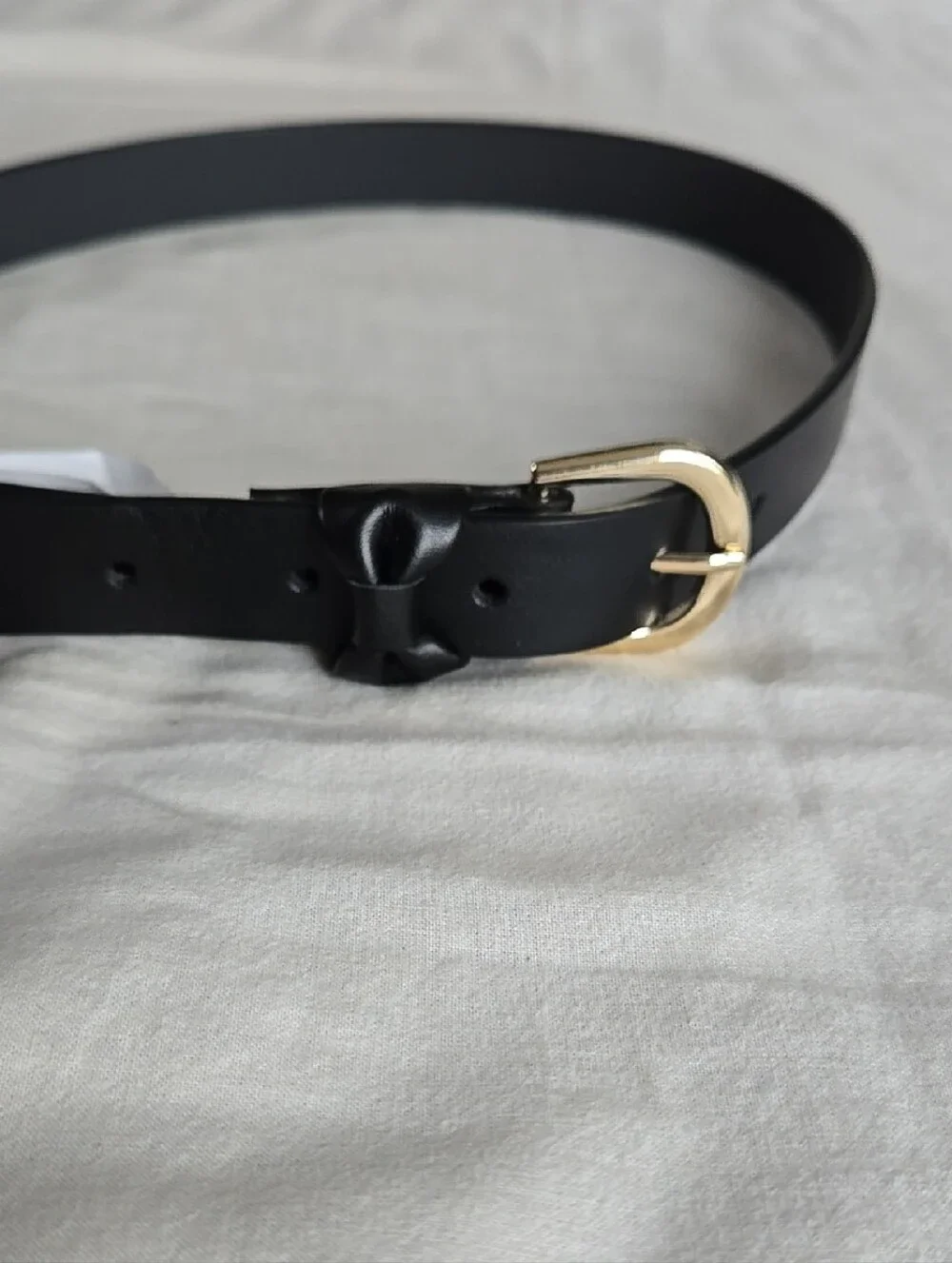 Cat & Jack Black Belt with Gold Buckle and Bow Accent